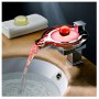 New Design Three Color Temperature Controlled  LED Light Bathroom Waterfall Mixer Tap Single Handle Vessel Sink Basin Faucet