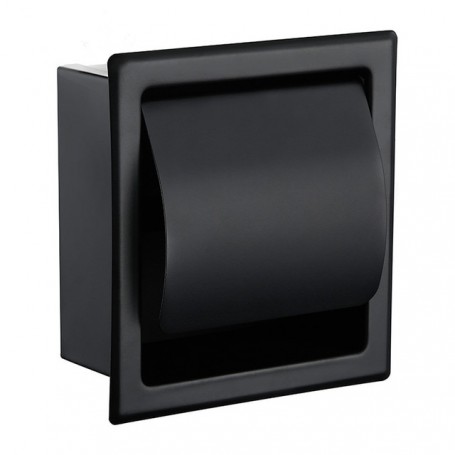 Paper Holders Modern Wall Mount Matte Black 304 Stainless Steel Bathroom Toilet Paper Holder WC Roll Paper Tissue Box 2248MB
