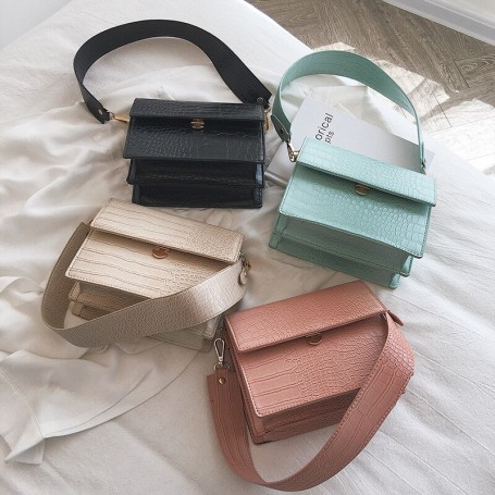 Vintage Retro Pu Leather Shoulder Messenger Bags Women Ladies Alligator Crossbody Bag Crocodile Women Handbags  сумка женская