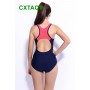Patchwork One-piece Raceback Swimsuit Wire Free With Chest Pad Push Up Swimwear High Elastic Plus Size 4XL Professional Swimming