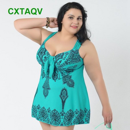 Super Large Plus Size 4XL-10XL Tankini High Elastic Swimdress Beach Bathing Suit Slim Swimwear Push Up Two-piece Swimsuit Sale