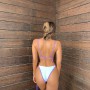 Sexy Bikins Women Swimwear Two Pieces Triangle Bra High Waist Thong Panty Beachwear Bathing Suit Biquini