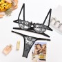 Push Up Bra and Panties Sets Women Sexy Lace Lingerie Set Transparent Embroidery Temptation Erotic Sensual Underwear