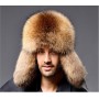 Hot Functional Leather Russian Ushanka Men's Winter Warm Real Raccoon Fur&Lamb Bomber Hats Cossack Trapper Hats Fashion