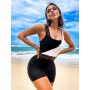 One Shoulder Sexy Women's Swimsuit one piece Thong bathing suits Patchwork