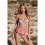 Women's  Two-Piece Bikini set Frill Padded Push up Top Tie Back with Skirted Triangle Botttom High Waist Swimwear