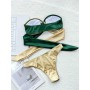 New Contrast Color Bikinis Set Women's Sexy Off Shoulder Strapless Swimsuits Back Bandage Swimwear Brazilian Bathing Suits