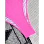 New Pink Cross Back Women One Piece Swimsuit Monokini Thong Bodysuit