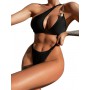 New Sexy One Shoulder Two-pieces Bikini Set Swimwear Female Black Chain Swimsuit Bathing Suit Swim