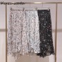 Kuzuwata Elegant Irregular High Waist Lace Up Printed Chiffon Skirt Early Autumn New Jupes Japanese Fashion