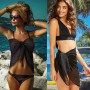 Women Short Sarongs Swimsuit Coverups Beach Bikini Wrap Sheer Short Skirt Chiffon Scarf Cover Ups for Swimwear