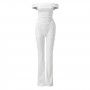 Elegant White Womens Two Peice Sets Off Shoulder Crop Top Women Pant Sets Elastic Waist Long Pants Ensemble Femme 2 Pieces