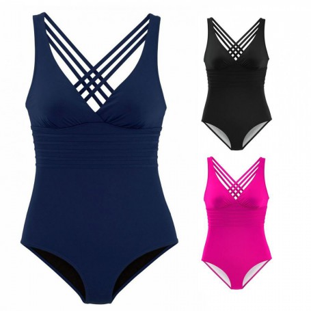Swimwear Cross Strap Tummy Control Backless Bathing Suit  Swimsuit Slim Tummy Control One-piece Women Swimsuit  for Spa