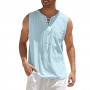 Casual Sports  Sleeveless Tops Lace Up V Collar Pullover Shirt Fitness Muscle Tank Tops Men