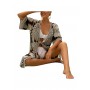 Long Swimsuit Cover Up Half Sleeve Floral Crochet Open Front Women
