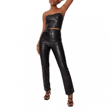 High Waist Leather Trouser Women