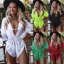 New Beach Outfits for Women's Solid Bikini Stylish Sexy 3piece String Swimsuit Set Beach Cover up for Swimwear Rash
