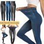 Denim Print Jeans Leggings Up Seamless High Waist Women Autumn and Winter Elastic Denim Pants Skinny Leggins Mujer Dropship