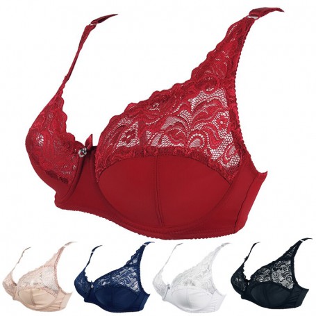 Lace Bra Plus Size Bra Women Underwear Bralette Crop Top Sexy Female Bra Large BH Tube Top Female Push Up Brassiere Laced Bra