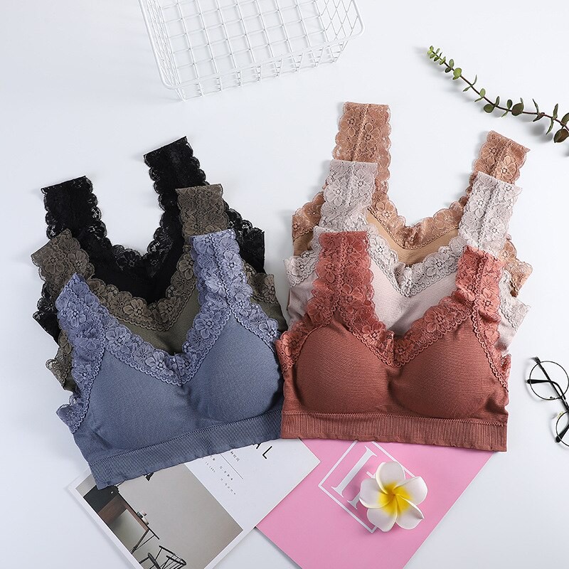 Lace Women Bras Sexy Seamless Backless Push Up Padded Fitness Street Tube  Tops Underwear Sweet Sensual Lingerie Woman Bras Girl