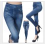 Leggings Women Fashion Faux Denim Jeans Leggings Sexy Long Pocket Printing Legging Summer Casual Pencil Black Pants Plus