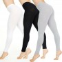 Ladies Women Stretch Leggings Fitness Sports Long Leggings Solid Black White Gray Trousers