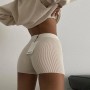 Women Bodycon Shorts Slim Women’s Black White Knitting Mini Sports Short Pants Cycling Bike Yoga Pants