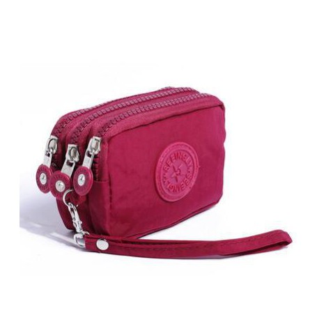 1pcs/lot Fashion Portable Women Wallet Bag Coin Purse Mini Bag with Three Zipped Women Wallets Big capacity wallet