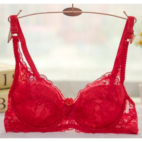 Bra Lace Openwork White Female Push Up Bra Top Women's Big Size Bras Sexy Bralette Solid Thin Underwear Women Lingerie Plus Size