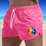 Men's Shorts Lip Printing Sport Casual Fitness Breathable Training Drawstring Candy Colors Loose Male Beach Pants S-3XL