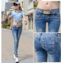 plus size cotton female women girls elastic skinny low waist pencil pants jeans clothing clothes