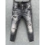 DSQUARED2 Skinny Jeans With Ripped Holes elastic Paint Spray Stitching Beggar Pants Motorcycle Street Style 051-1