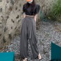 New Light Luxury Fashion Wide-leg Pants Women High-waist Pants Loose Casual Pants Tall and Thin Trousers Boutique