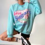 Cotton Oversized Letter Print Hoodie Sweet O Neck Long Sleeve Loose All Match Pullover for Girl Vintage Soft Sweatshirt