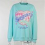 Cotton Oversized Letter Print Hoodie Sweet O Neck Long Sleeve Loose All Match Pullover for Girl Vintage Soft Sweatshirt