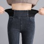 slim high waist pencil jeans fashion new elastic skinny casual trousers black plus size 26-38 mom denim basic pants