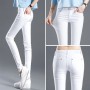 white high waist jeans women spring elastic forcejeans woman skinny slim OL office lady denim pencil pants female