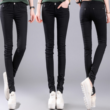 white high waist jeans women spring elastic forcejeans woman skinny slim OL office lady denim pencil pants female