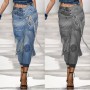 High Waist Jeans  Oversize Women's New Fashion Street Dress Autumn Casual Wash Retro Loose Wide Leg Long Pants