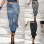 High Waist Jeans  Oversize Women's New Fashion Street Dress Autumn Casual Wash Retro Loose Wide Leg Long Pants
