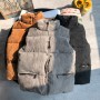 Corduroy Vest Man Autumn and Winter Thickened Warm Leisure down Cotton-Padded Vest Coat Vest