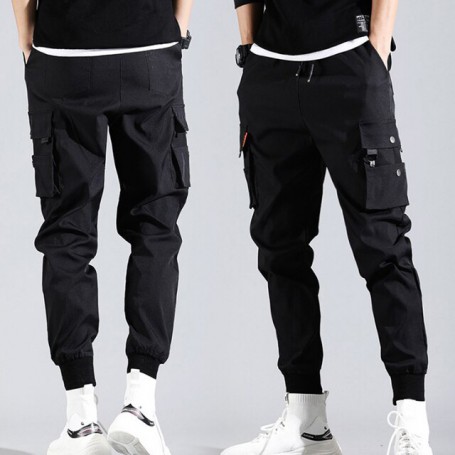 Men Pants New Male Trousers Mens Solid Multi-pocket Cargo Pants Skinny Fit Sweatpants
