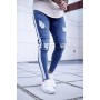 Jeans for Men Long Men's Fashion Spring Hole Ripped Jeans Slim Thin Skinny Pencil Pants Hiphop Trousers