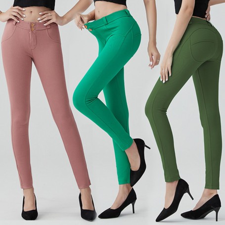 casual low waist high elastic pants push up pencil skinny pants female full length