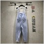 Embroidered Baggy Ripped Strap Jeans Women Spring Summer Autumn New Fashion Casual Denim Pants Overalls Female
