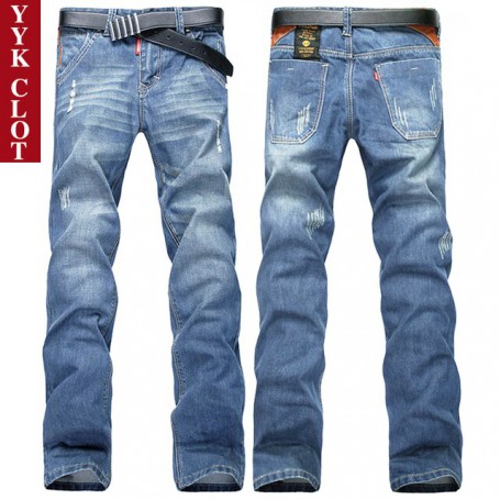 Jeans For Men's  Brand Pants Denim Trousers Slim Fit Clothes Streetwear Baggy Business Fashion Black Light Blue Cargo Pants