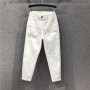 Women Pants All-matched Casual Cotton Denim Pants Elastic Waist 6XL Size Yellow White Jeans
