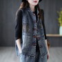 Fashion Korean Style Vest Female Vintage Sleeveless Plus Size Casual Denim Coat Office Lady Jean Waistcoat