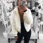 Teddy Coat Women Winter Faux Fur Coat With Hood New Thick Fluffy Pockets Plush Hooded Jacket Ladies Autumn Overcoat Outerwear
