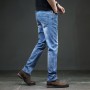 Jeans Men Light Blue Straight Regular Fit Spring Business Casual Denim Pants Men's Jeans Long Trousers Plus Size Big Size 40
